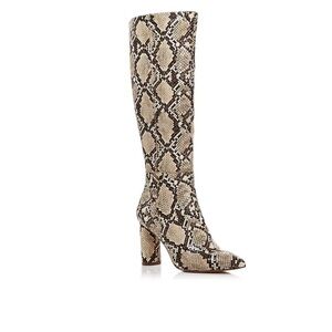 Snakeskin Block Heel Boot